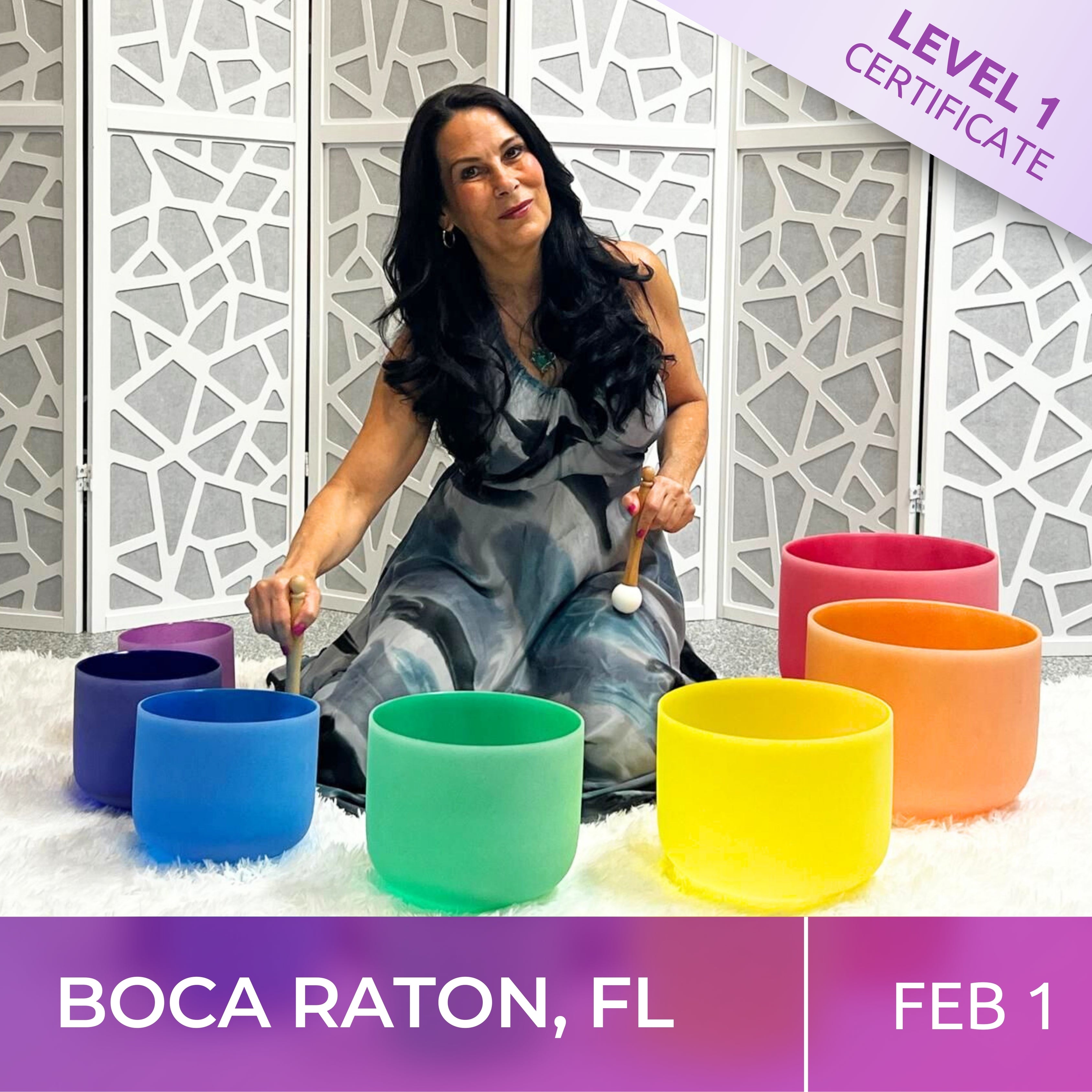 BOCA RATON, FLORIDA | Feb 1 | Crystal Bowls Certificate | Level 1 for Beginners | Half Day Class