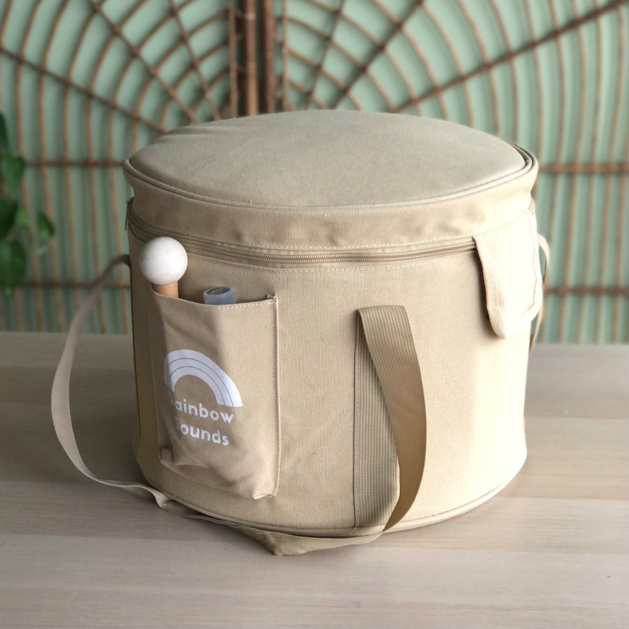 12" Beige Carry Bag w/ Nesting Pouches (holds set of 4 Rainbow Sounds bowls)