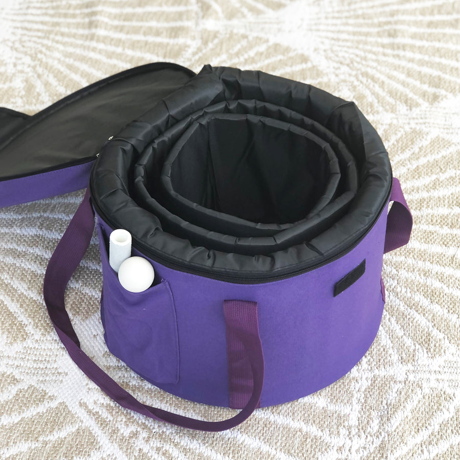 11" Purple Carry Bag w/ Nesting Pouches (holds set of 3 Rainbow Sounds bowls)